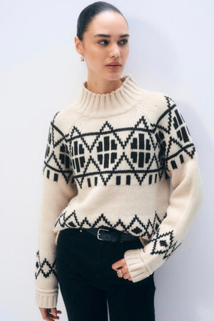White + Warren - Merino Fairisle Tutleneck