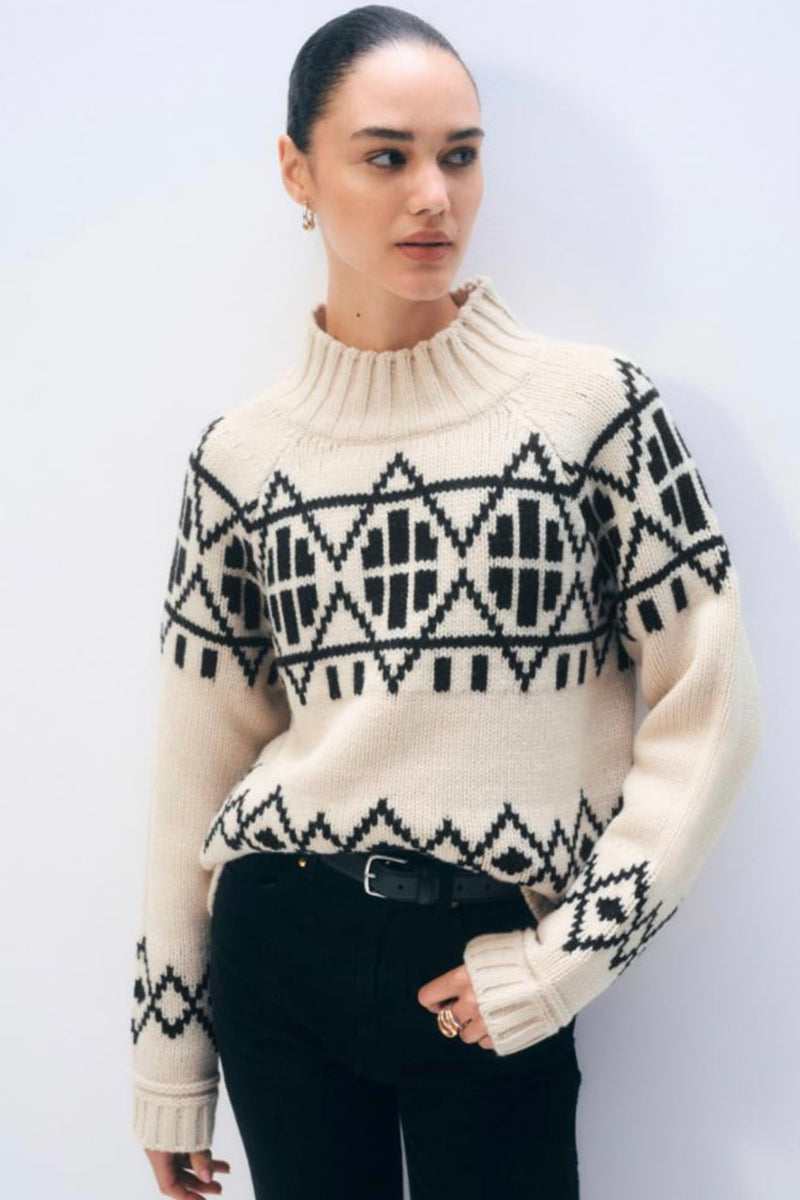 White + Warren - Merino Fairisle Tutleneck