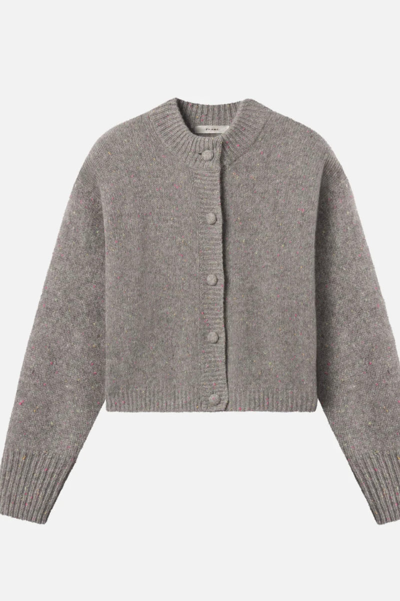 Frame - The Cashmere Fleck Cardi (silver)