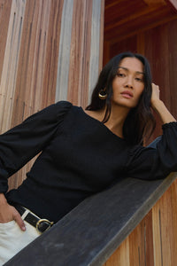 Nation LTD. - Aidan Smocked Blouse (jet black)