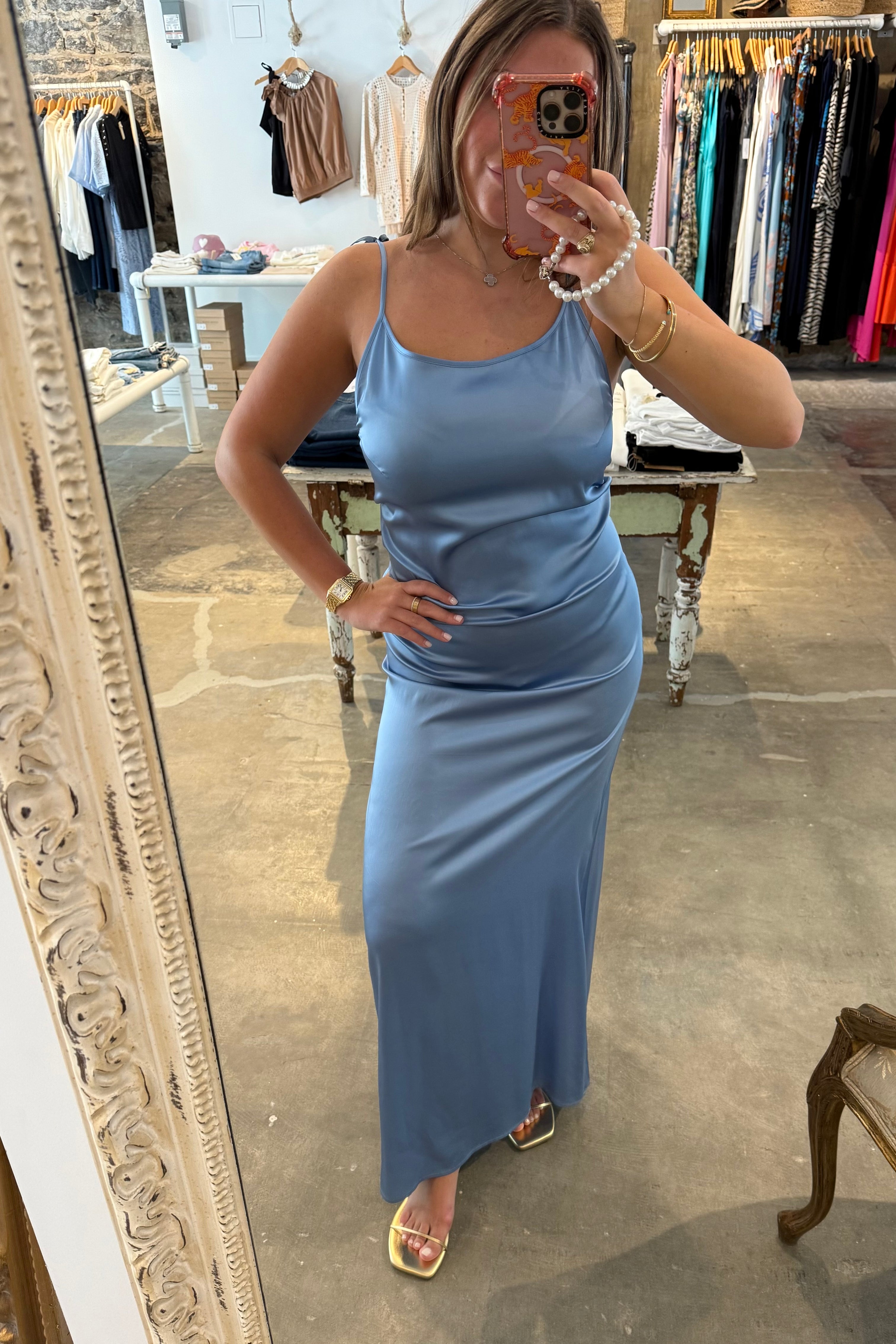 samsoe samsoe satin dress Samsoe Samsoe Sunna Sleeveless Satin Maxi Dress