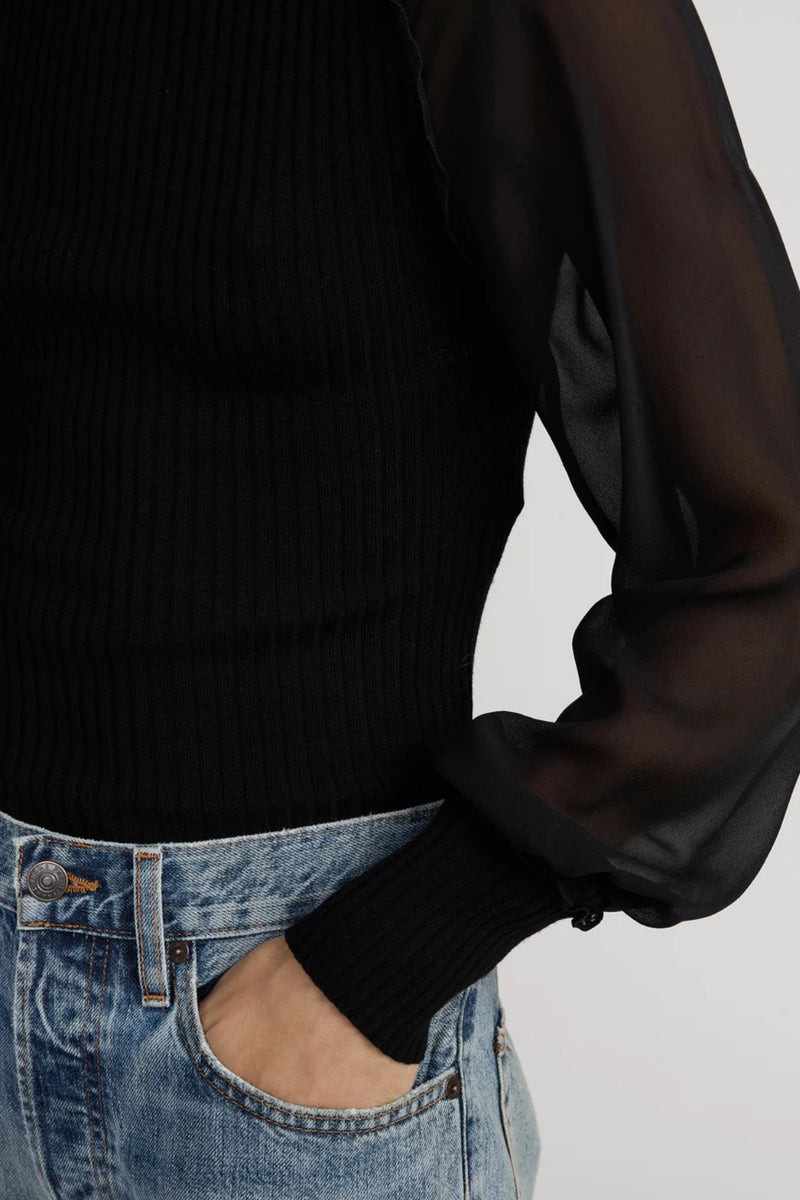 Frame - The Sheer Sleeve Top (back)