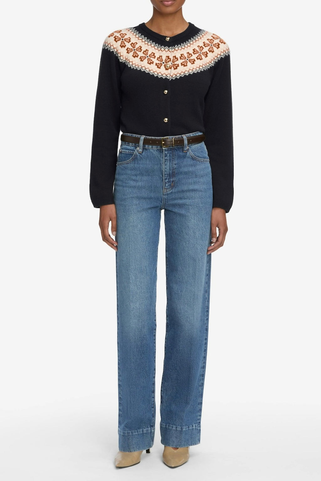 Frame - The Cashmere Fairisle Cardi (navy)