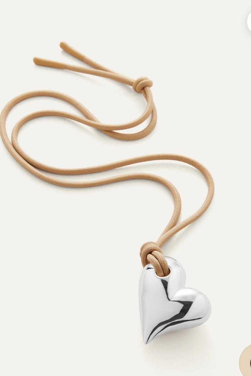 Jenny Bird - Art Heart on a String (silver)