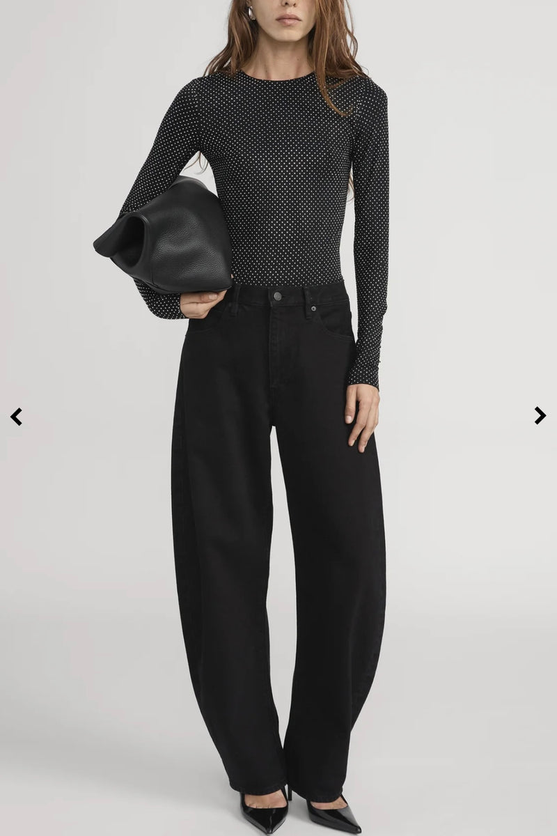 Frame - The Rhinestone Jersey Top (black)