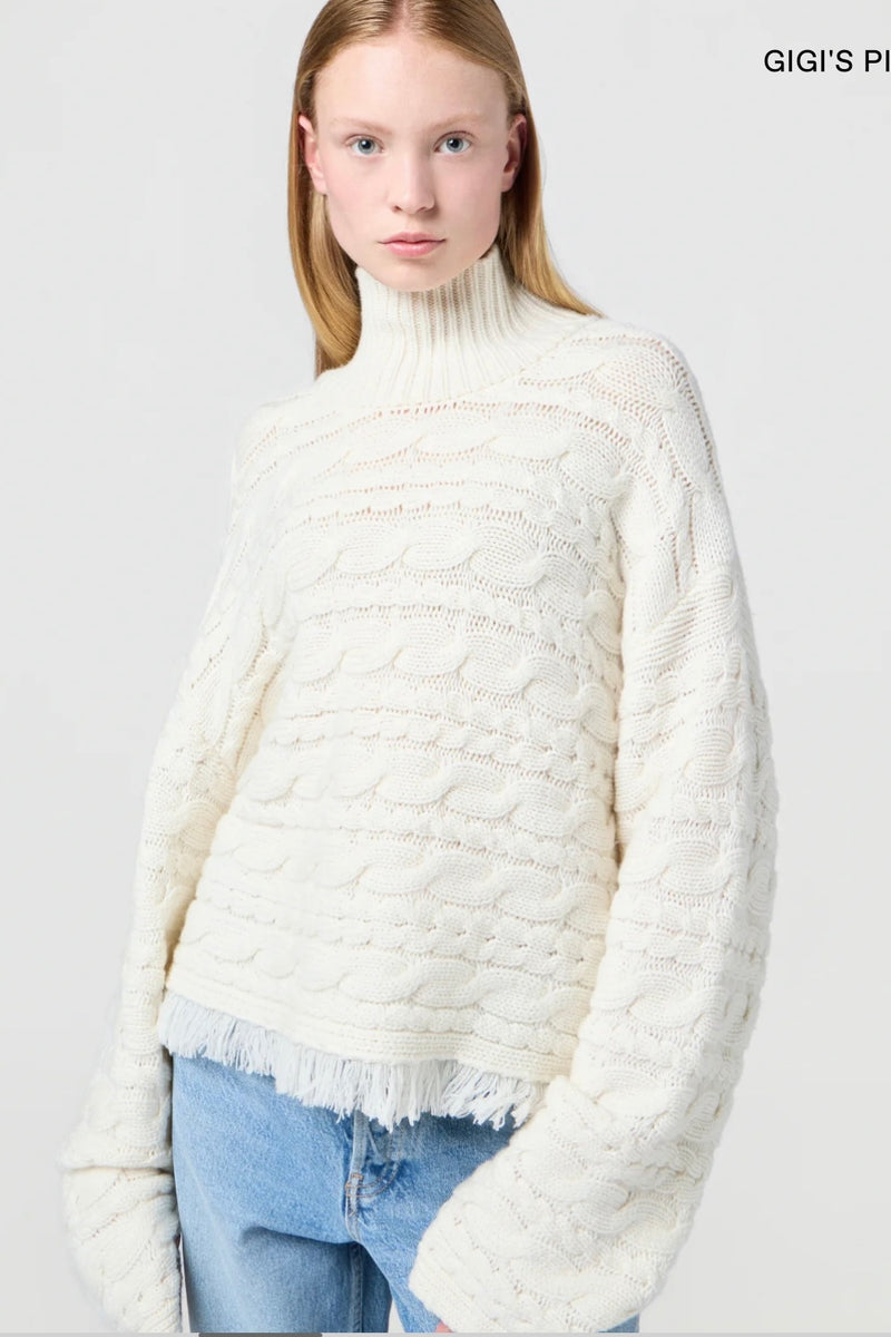 Guest in Residence - Cropped Cable Turtleneck
