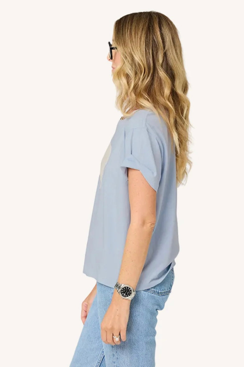 Kerri Rosenthal - Suke Imperfect Heart Tee (french blue-latte)