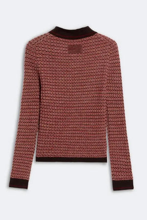 Guest in Residence - Chevron L/S Shrunken Cashmere Polo