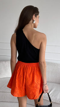 Charli - Laina Broderie Shorts (tangerine)