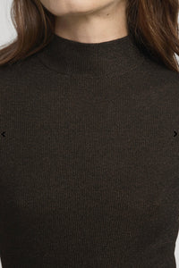 Frame - The Lurex Mock Neck Tee (americano)