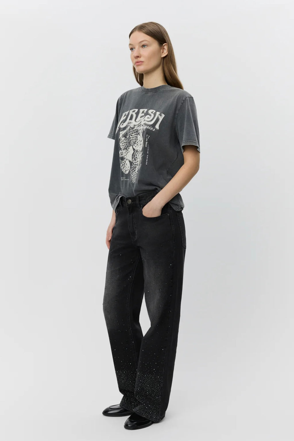 Sofie Schnoor - Paris Jeans (washed black w/gemstones)