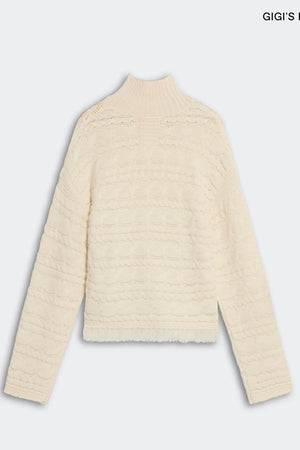 Guest in Residence - Cropped Cable Turtleneck