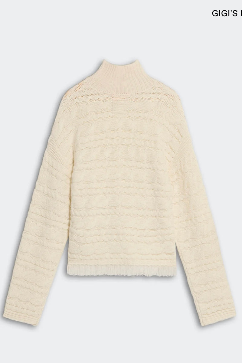 Guest in Residence - Cropped Cable Turtleneck