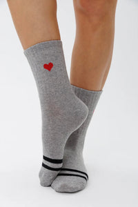 Lim Lim - Short Rib Heart Socks (white)