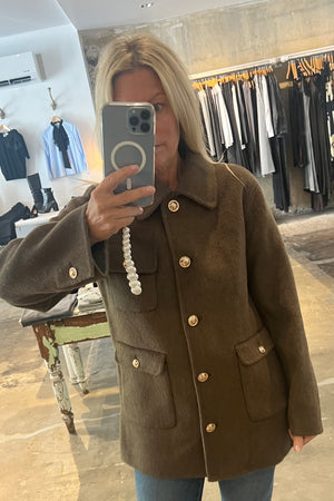 Pissenlit - Gold Button Cashmere Barn Jacket