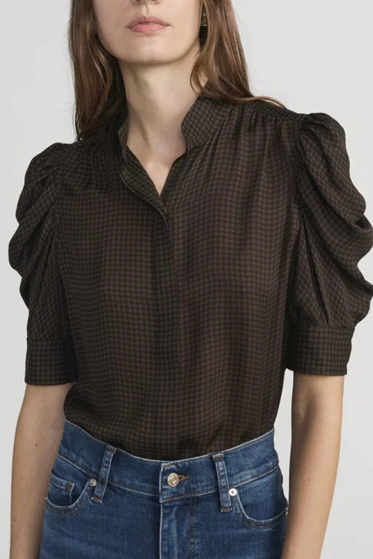 Frame - The Houndstooth Gillian Top (americano multi)