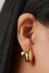 Jenny Bird - Art Heart Button Earrings (gold)