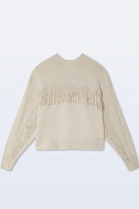 White + Warren - Cashmere blend Luxe Fringe Crew