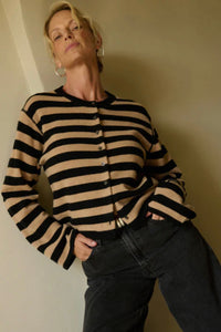 Nation LTD. - Rosetta Cardigan (rugby cocoa stripe)
