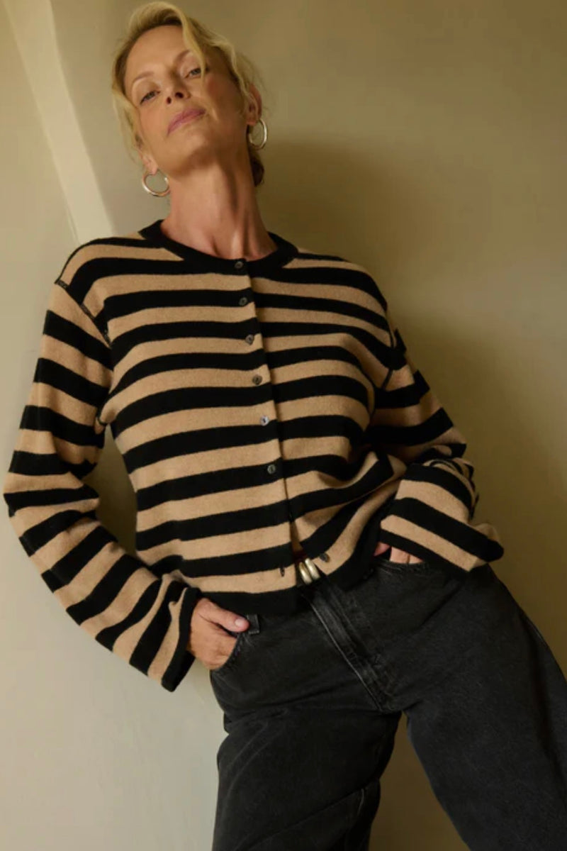 Nation LTD. - Rosetta Cardigan (rugby cocoa stripe)