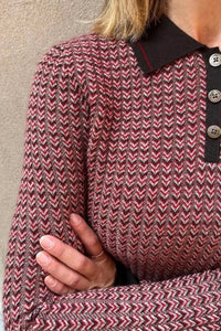 Guest in Residence - Chevron L/S Shrunken Cashmere Polo
