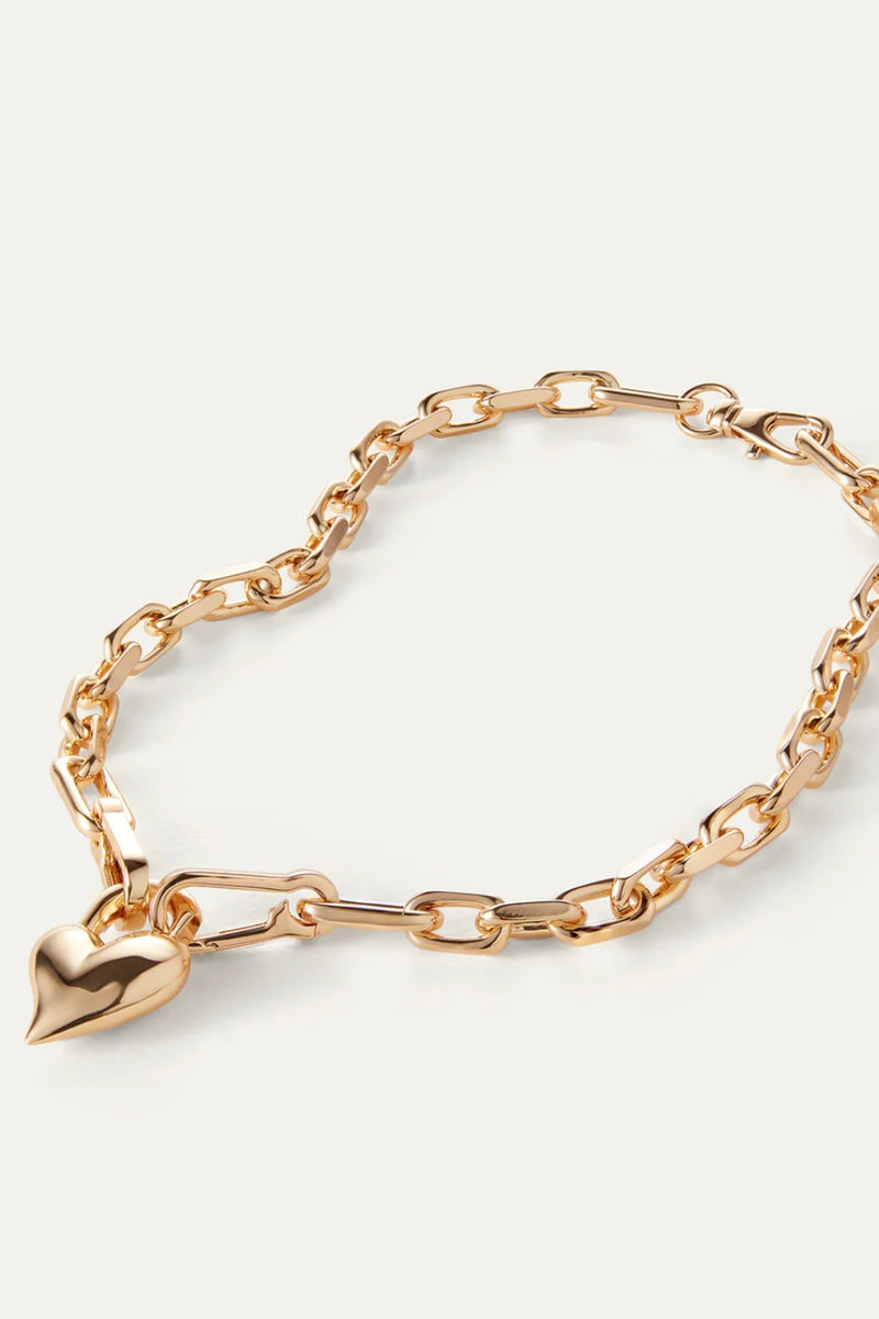 Jenny Bird - Padlock Heart Pendant Necklace (gold)