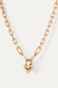 Jenny Bird - Padlock Heart Pendant Necklace (gold)