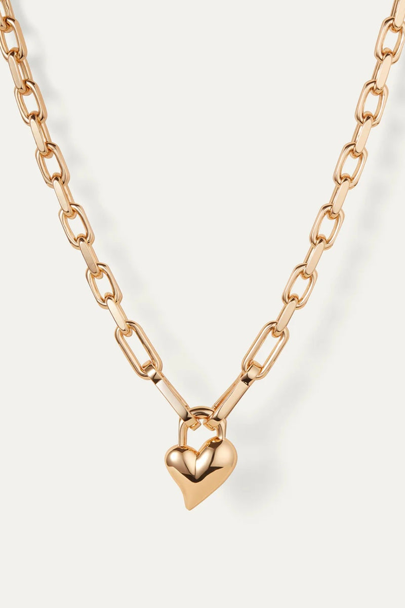 Jenny Bird - Padlock Heart Pendant Necklace (gold)