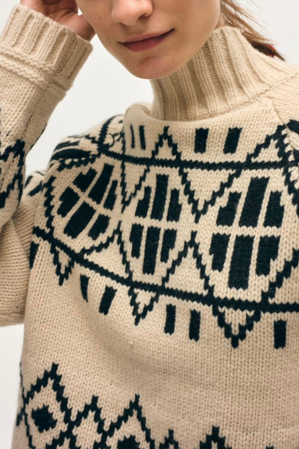 White + Warren - Merino Fairisle Tutleneck