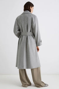 Marella - Tenna Wool + Cashmere Broadcloth Coat (grey melange)