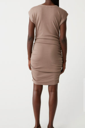 Michael Stars - Ricci Power Shoulder Dress (cobblestone)