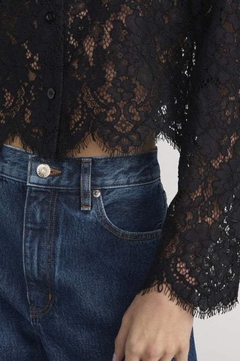 Frame - The Lace Blouse (black)