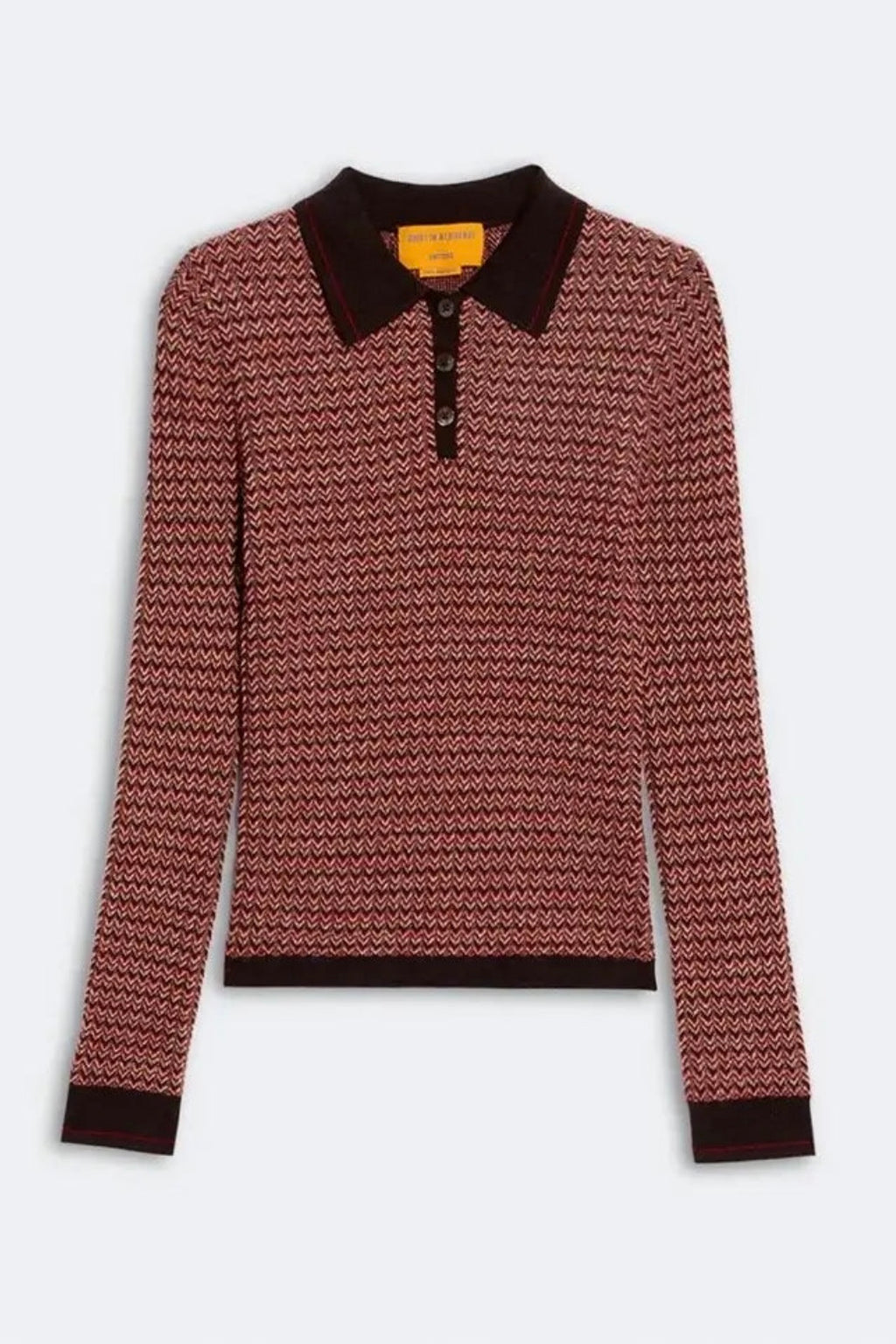 Guest in Residence - Chevron L/S Shrunken Cashmere Polo