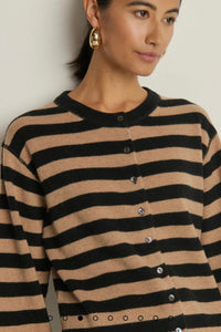 Nation LTD. - Rosetta Cardigan (rugby cocoa stripe)