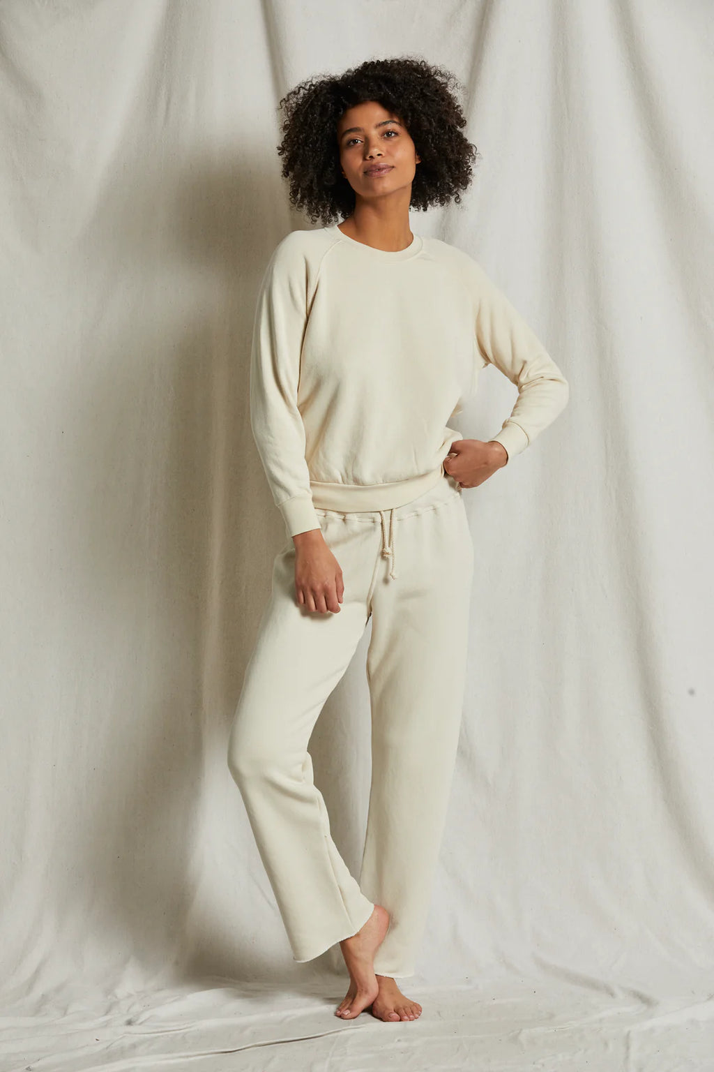 Perfect White Tee - Collins Fleece Straight Leg Sweatpant (sugar)