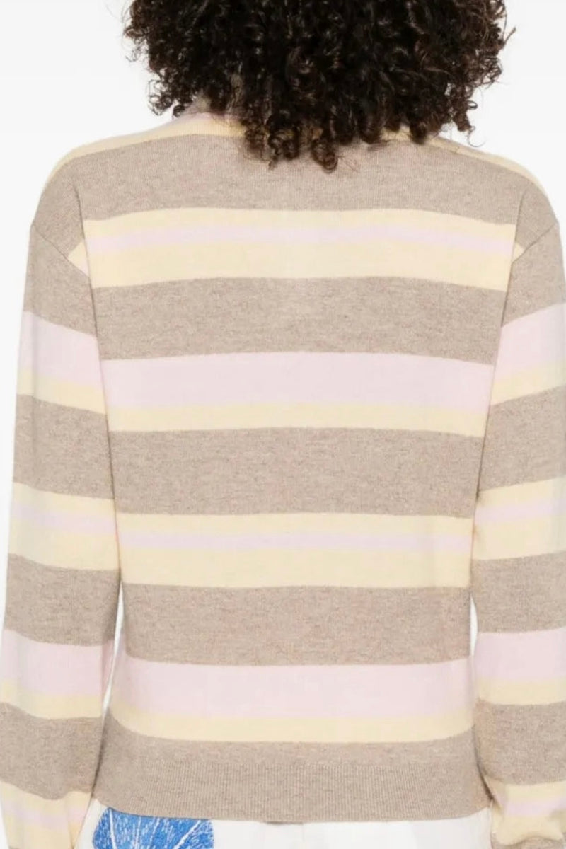 Guest in Residence - Collegiate Striped Polo Cashmere Top
