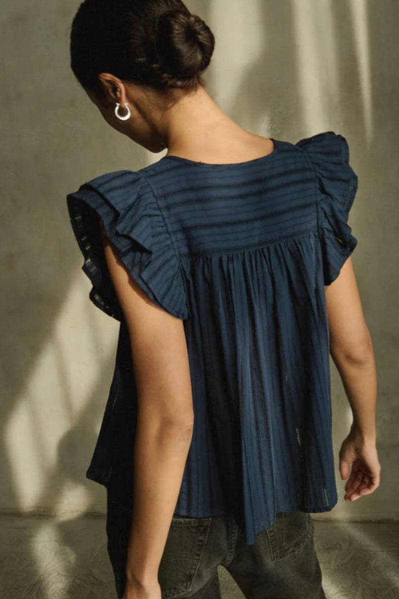 Nation Ltd. - Claudia Flutter Top (navy)