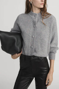Frame - The Cashmere Fleck Cardi (silver)