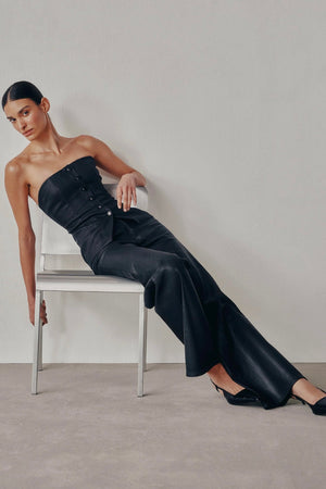 DL1961 - Karmine Refined Wide Leg (Black Coated)