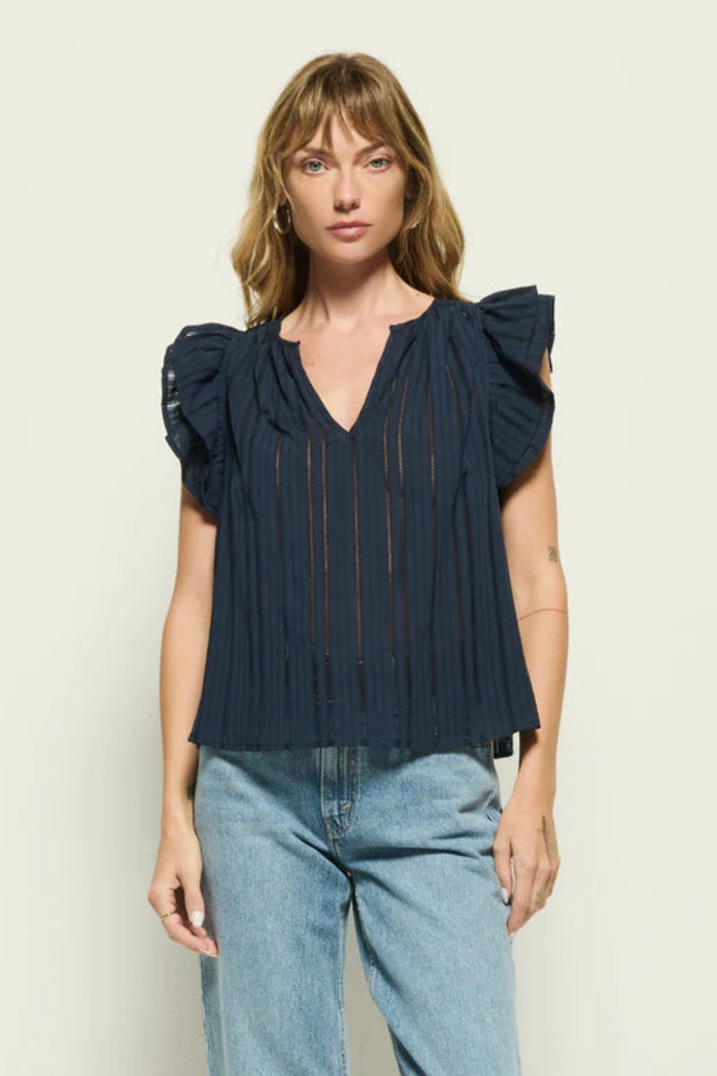 Nation Ltd. - Claudia Flutter Top (navy)