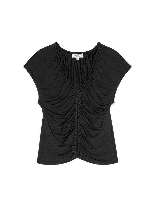 Nation LTD. - Dona V-Neck Top (Jet Black)