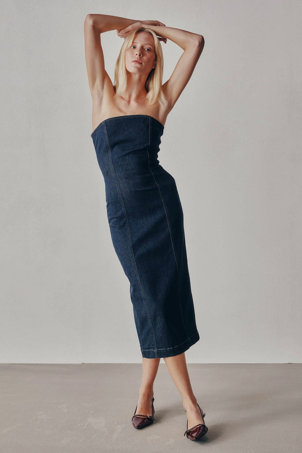 DL1961 - Esme Strapless Midi Dress (Crescent Harbor)