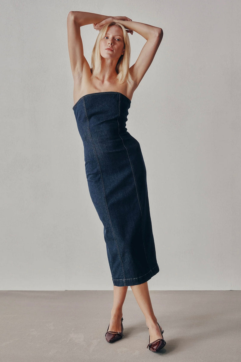 DL1961 - Esme Strapless Midi Dress (Crescent Harbor)