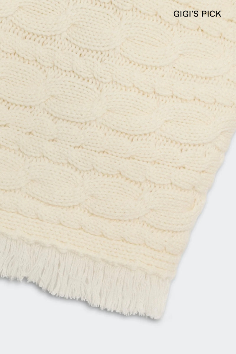 Guest in Residence - Cropped Cable Turtleneck