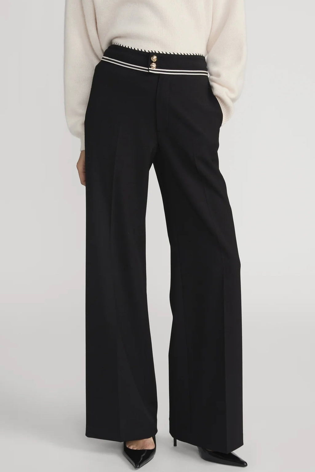 Frame - The Prim Slim Palazzo Trouser (black)