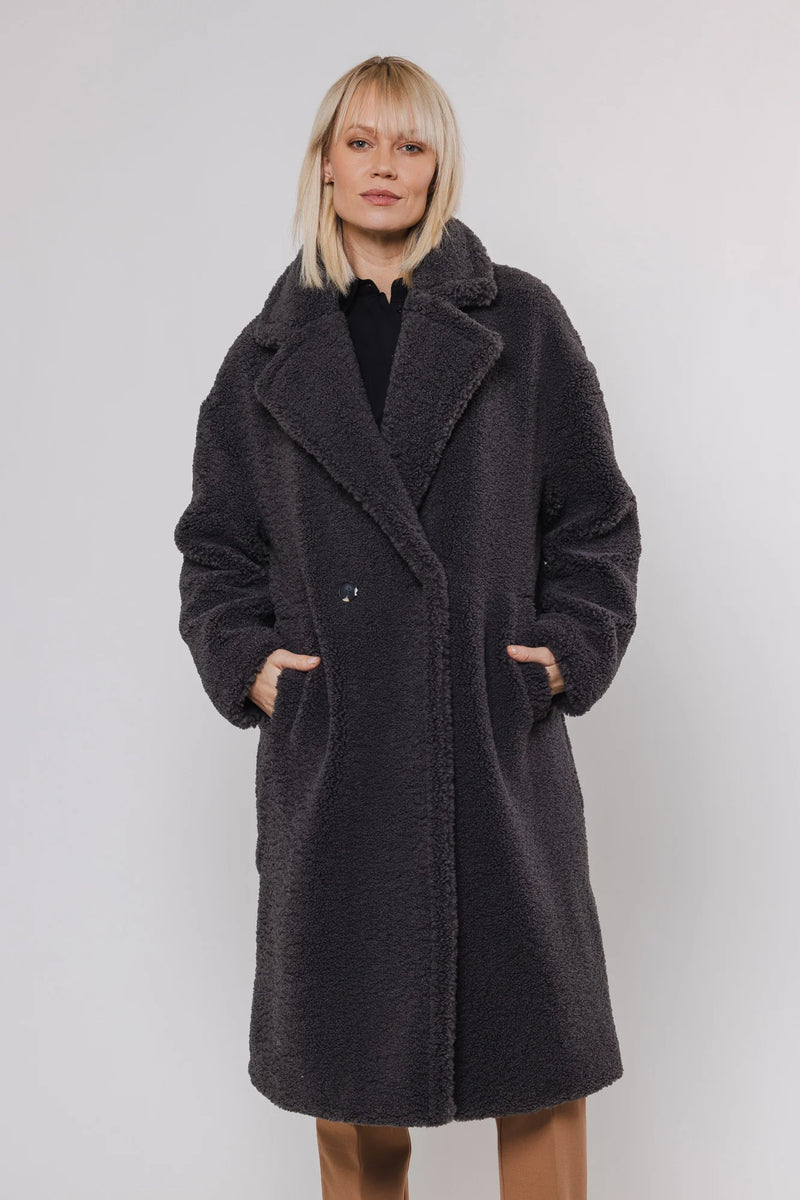 Rino & Pelle - Elicia Teddy Double Breasted Coat (Graphite)