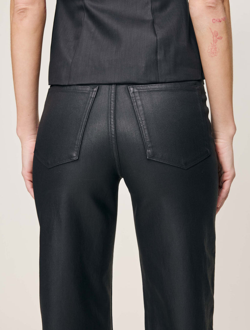 DL1961 - Karmine Refined Wide Leg (Black Coated)