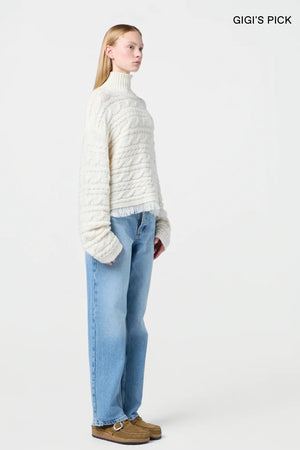 Guest in Residence - Cropped Cable Turtleneck