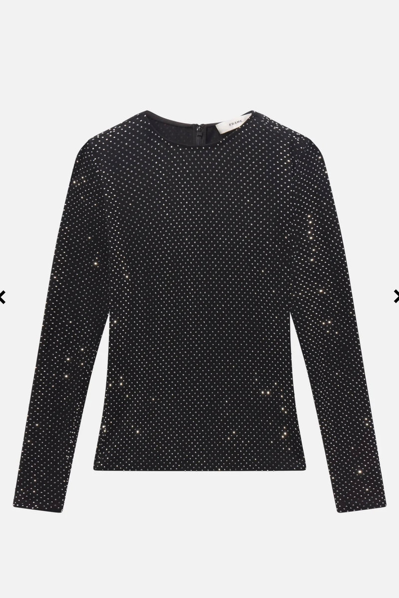 Frame - The Rhinestone Jersey Top (black)