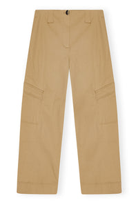 Ganni - Herringbone Canvas Mid Waist Pants